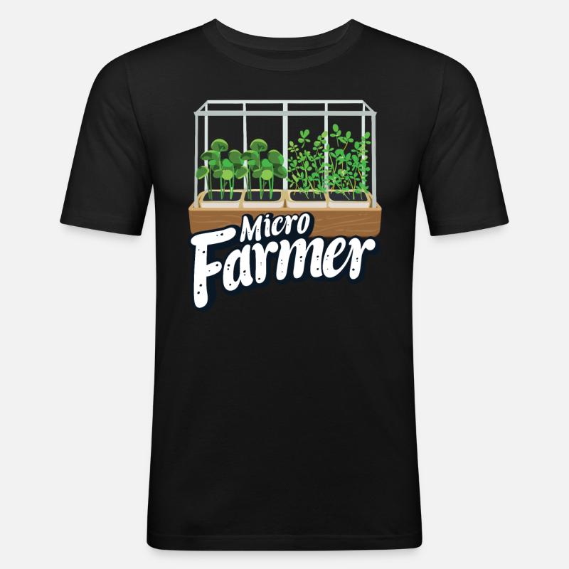 Microgreen Agriculture Gartenarbeit - Männer Slim Fit T-Shirt - Schwarz