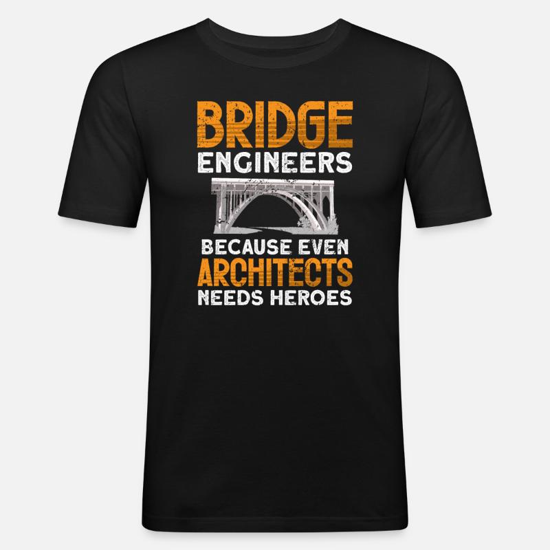 Bridge Construction and Bridge Engineer - Men's Slim Fit T-Shirt - black