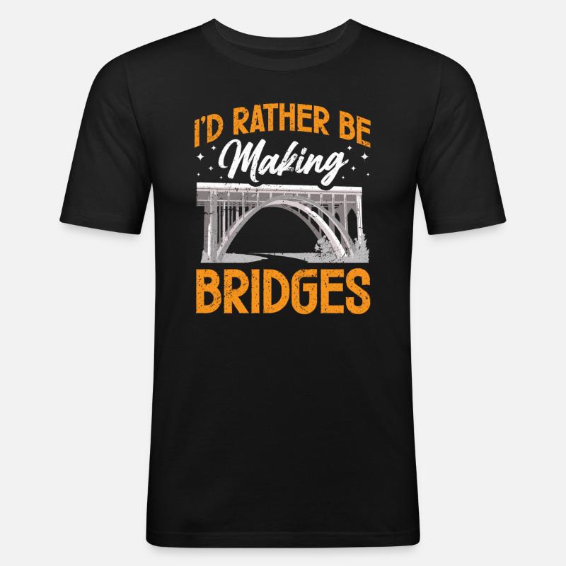 Bridge Construction and Bridge Engineer - Men's Slim Fit T-Shirt - black