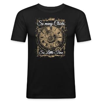 Horlogerie Signification Horloger - T-shirt près du corps Homme - noir - Devant - Nik (191cm)