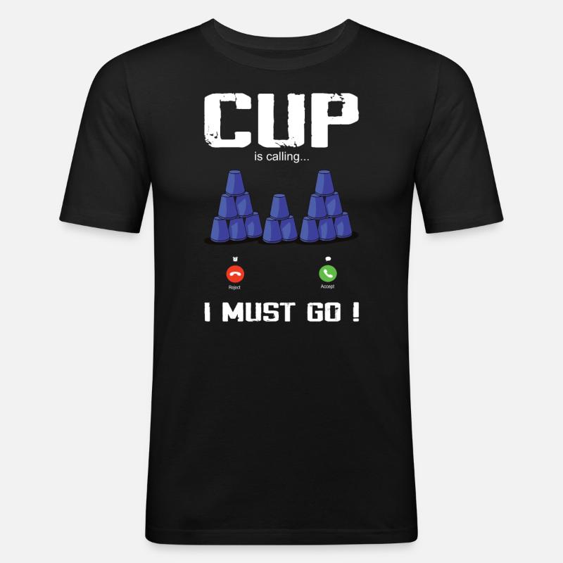 Empilage de gobelets Speed Stacker - T-shirt près du corps Homme - noir