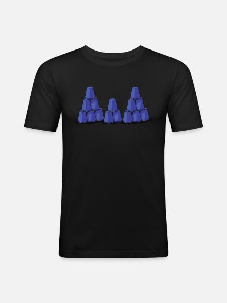 Stacking Cups Speed Stacker - Men's Slim Fit T-Shirt - black