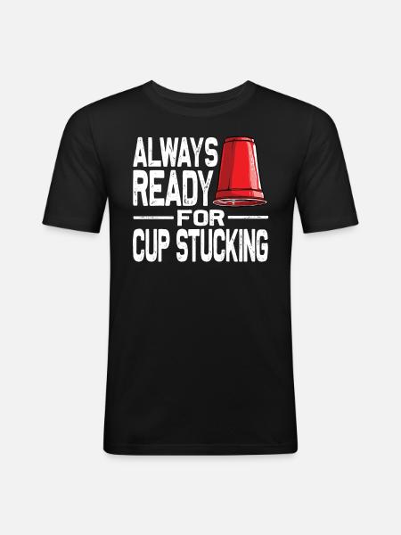 Stacking Cups Speed Stacker - Men's Slim Fit T-Shirt - black