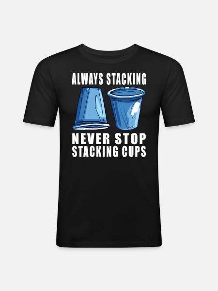 Stacking Cups Speed Stacker - Men's Slim Fit T-Shirt - black