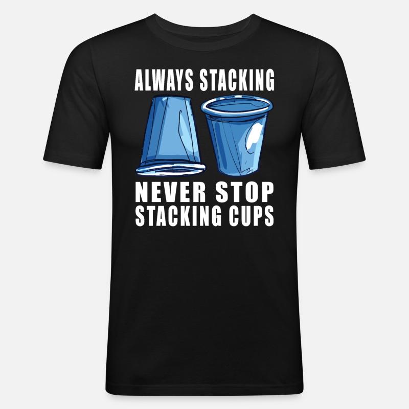 Empilage de gobelets Speed Stacker - T-shirt près du corps Homme - noir