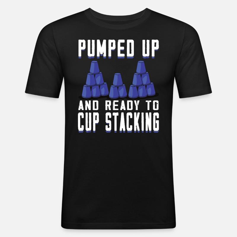 Empilage de gobelets Speed Stacker - T-shirt près du corps Homme - noir
