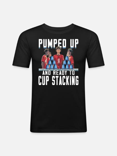 Stacking Cups Speed Stacker - Men's Slim Fit T-Shirt - black