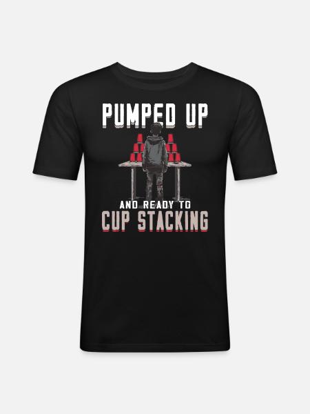 Stacking Cups Speed Stacker - Men's Slim Fit T-Shirt - black