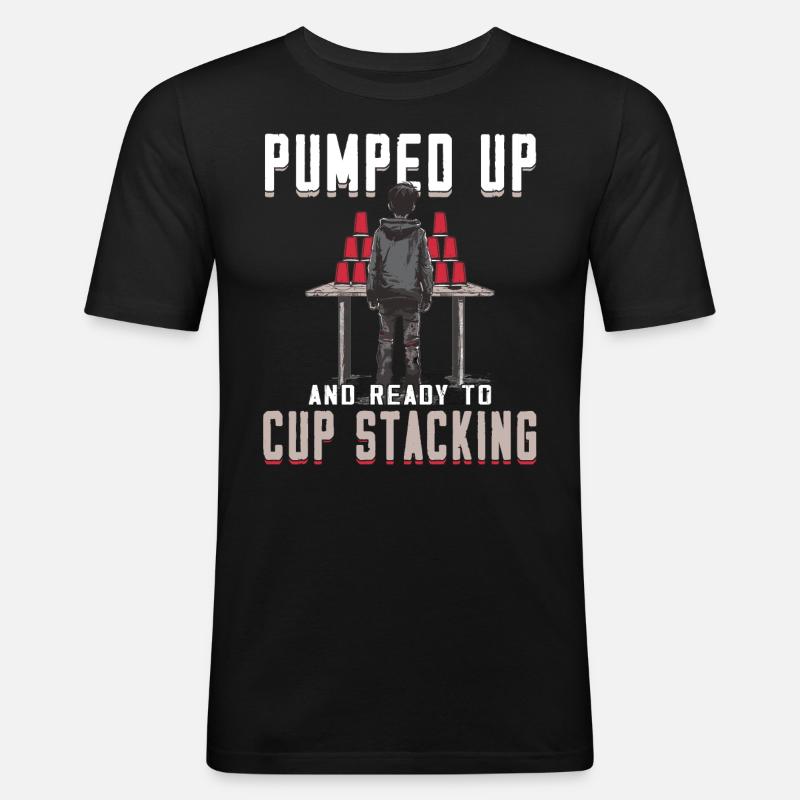 Empilage de gobelets Speed Stacker - T-shirt près du corps Homme - noir