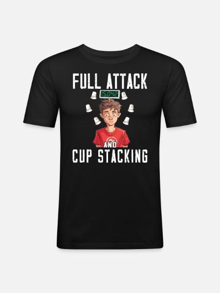 Stacking Cups Speed Stacker - Men's Slim Fit T-Shirt - black