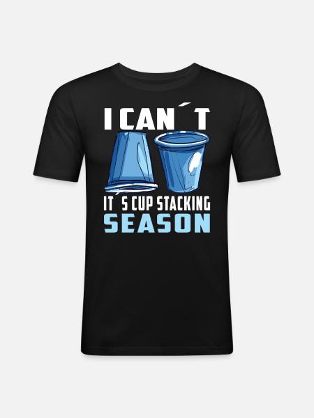 Stacking Cups Speed Stacker - Men's Slim Fit T-Shirt - black