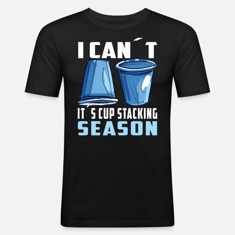 Stapeln Von Bechern Speed Stacker - Männer Slim Fit T-Shirt - Schwarz