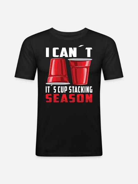 Stacking Cups Speed Stacker - Men's Slim Fit T-Shirt - black