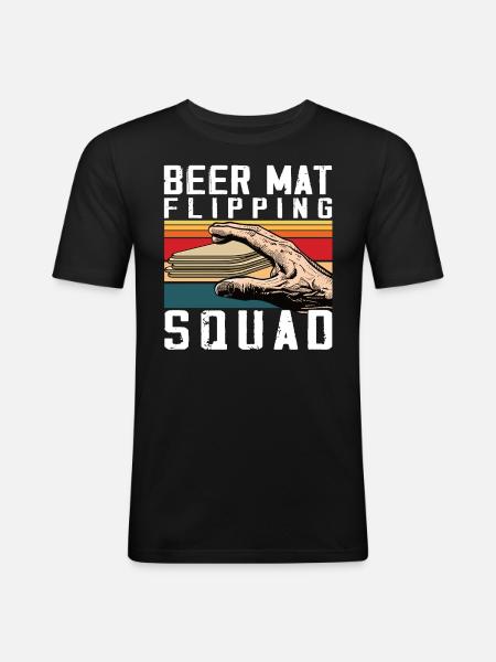Coasters Flip Game Beer - Men's Slim Fit T-Shirt - black