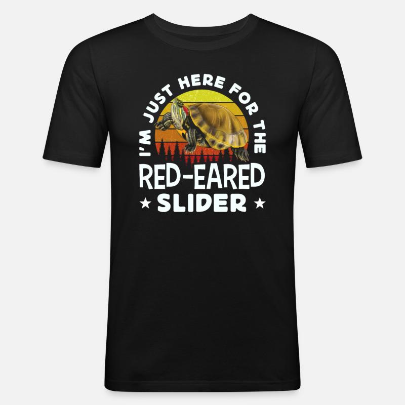 Red-eared turtle lovers - Men's Slim Fit T-Shirt - black