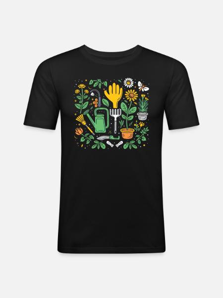 Permakultur Lebensmittel Compost - Männer Slim Fit T-Shirt - Schwarz