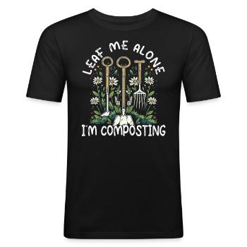 Organic Farmer Permaculture Food Forest - Männer Slim Fit T-Shirt - Schwarz - Vorne - Nik (191cm)