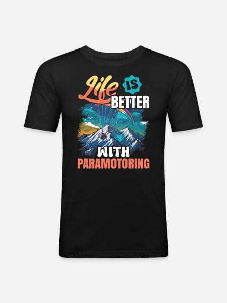 Paramoteur paramoteur - T-shirt près du corps Homme - noir