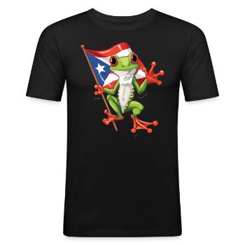 Coqui Frog Symbol Taino Boricua Puerto - Men's Slim Fit T-Shirt - black - Front - Nik (191cm)