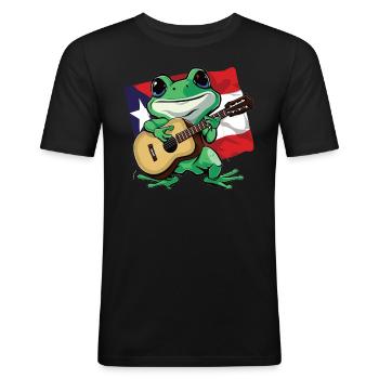 Coqui Frog Symbol Taino Boricua Puerto - Men's Slim Fit T-Shirt - black - Front - Nik (191cm)
