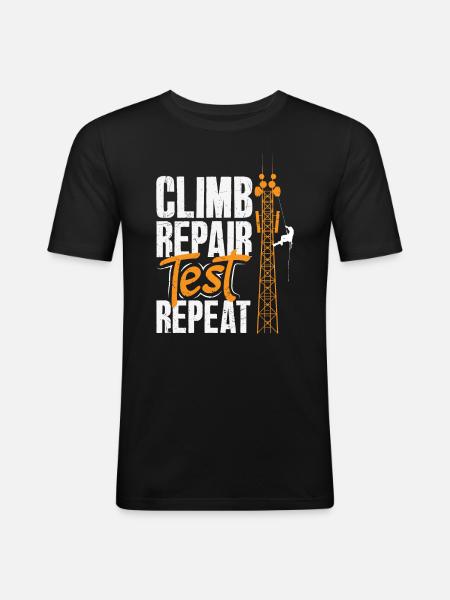 Turmkletterer-techniker Turmarbeiter - Männer Slim Fit T-Shirt - Schwarz