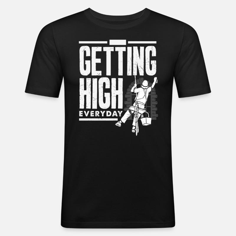 Turmkletterer-techniker Turmarbeiter - Männer Slim Fit T-Shirt - Schwarz
