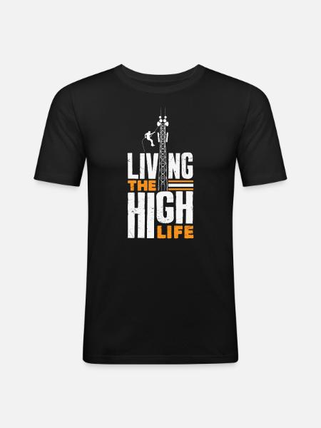 Turmkletterer-techniker Turmarbeiter - Männer Slim Fit T-Shirt - Schwarz
