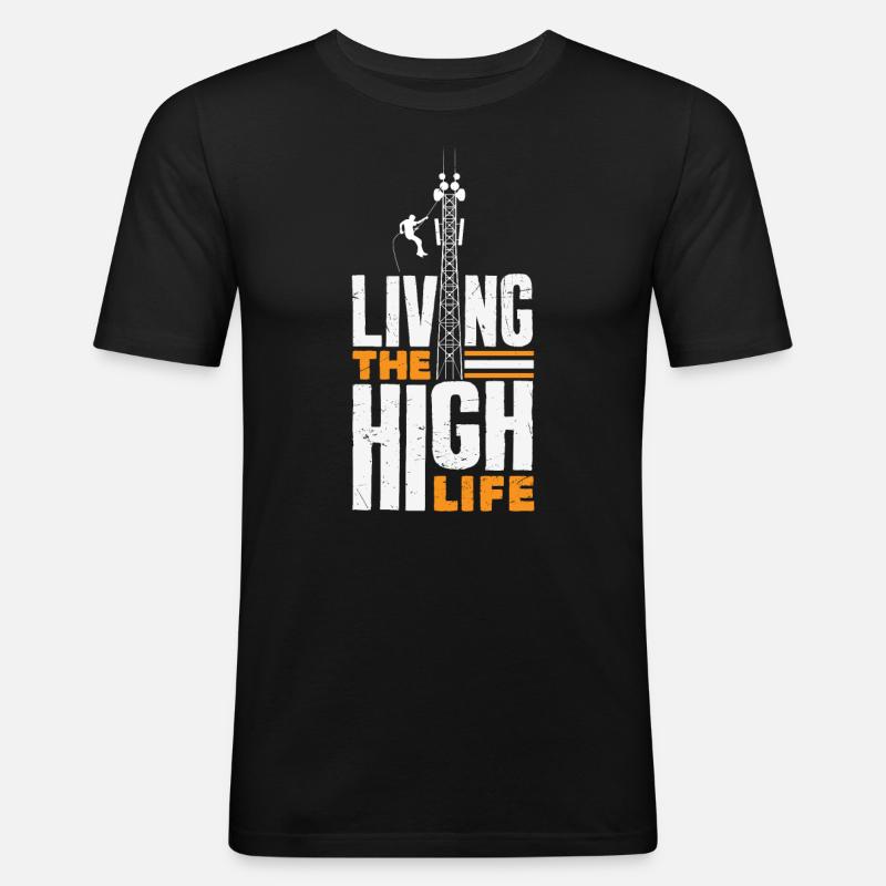 Turmkletterer-techniker Turmarbeiter - Männer Slim Fit T-Shirt - Schwarz