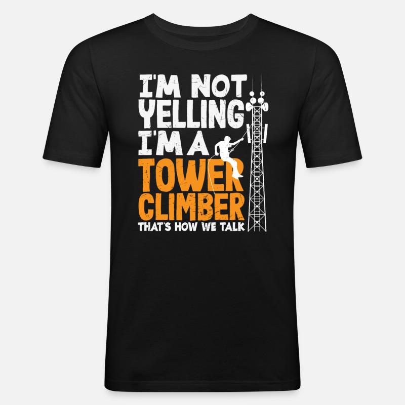 Turmkletterer-techniker Turmarbeiter - Männer Slim Fit T-Shirt - Schwarz