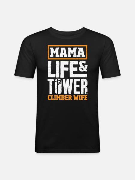 Turmkletterer-techniker Turmarbeiter - Männer Slim Fit T-Shirt - Schwarz