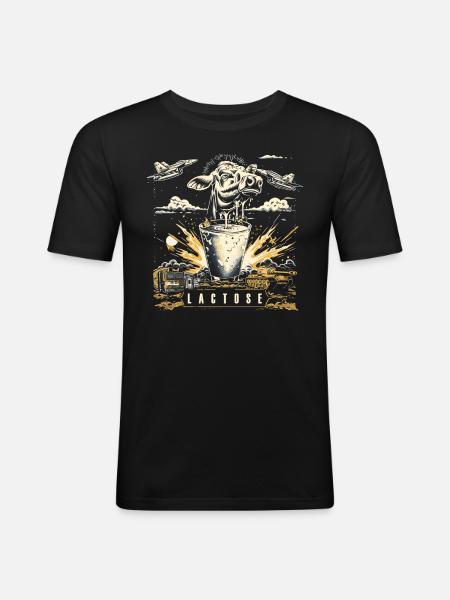 Laktosetolerant Oder Laktoseintolerant - Männer Slim Fit T-Shirt - Schwarz