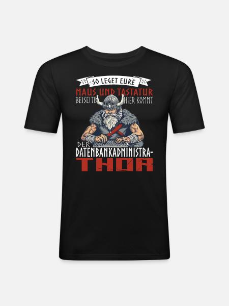 Datenbankadministrathor Codierung Datenanalyst - Männer Slim Fit T-Shirt - Schwarz