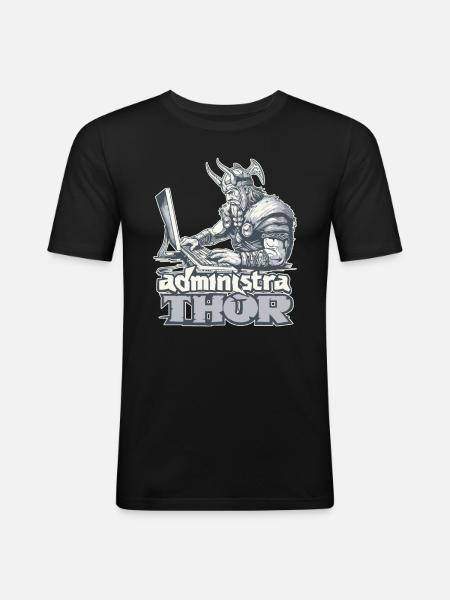 Viking Databaseadministra-thor Nerdy - Männer Slim Fit T-Shirt - Schwarz