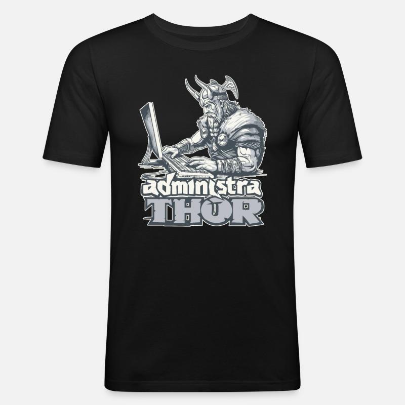 Viking Databaseadministra-thor Nerdy - Men's Slim Fit T-Shirt - black