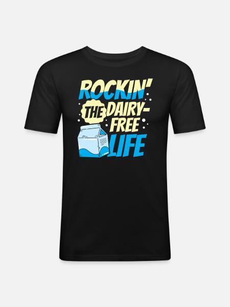 Laktosetolerant Oder Laktoseintolerant - Männer Slim Fit T-Shirt - Schwarz