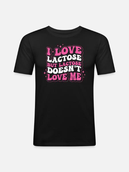 Laktosetolerant Oder Laktoseintolerant - Männer Slim Fit T-Shirt - Schwarz