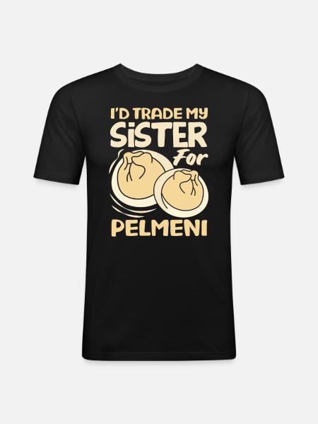 Russian pelmeni Russian dumplings - Men's Slim Fit T-Shirt - black