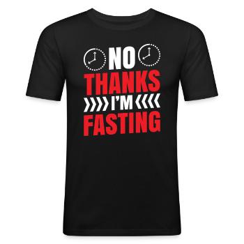 Intermittent fasting Weight loss - Men's Slim Fit T-Shirt - black - Front - Nik (191cm)