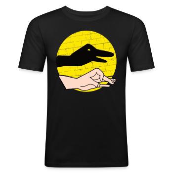 Hand Shadow Puppet Show Puppets - Men's Slim Fit T-Shirt - black - Front - Nik (191cm)