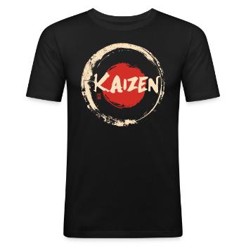Hiragana Katakana Kaizen-methode Kaizen - Männer Slim Fit T-Shirt - Schwarz - Vorne - Nik (191cm)