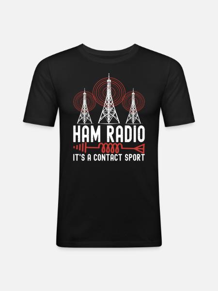Proud amateur radio operator - Men's Slim Fit T-Shirt - black