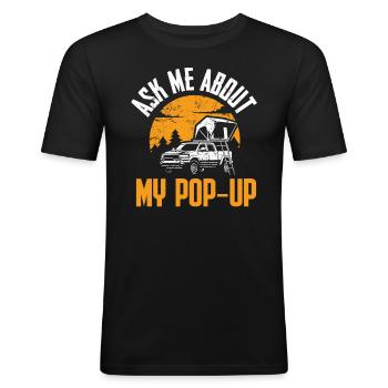 Motorhome accessories Pop-up camper - Men's Slim Fit T-Shirt - black - Front - Nik (191cm)