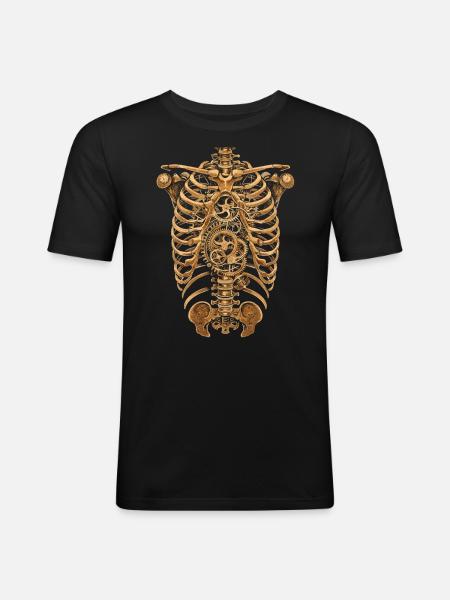 Steampunk Anatomie Steampunk Mécanique - T-shirt près du corps Homme - noir