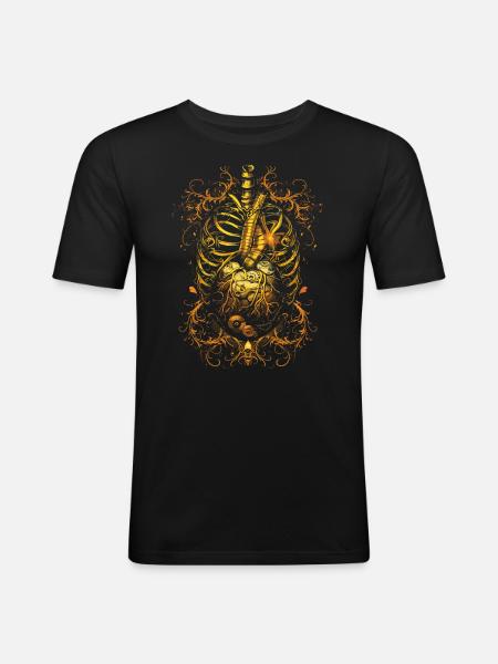 Steampunk Anatomy Steampunk Mechanical - Männer Slim Fit T-Shirt - Schwarz