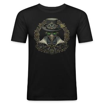 Steampunk Pestilence Plague Doctor - Männer Slim Fit T-Shirt - Schwarz - Vorne - Nik (191cm)