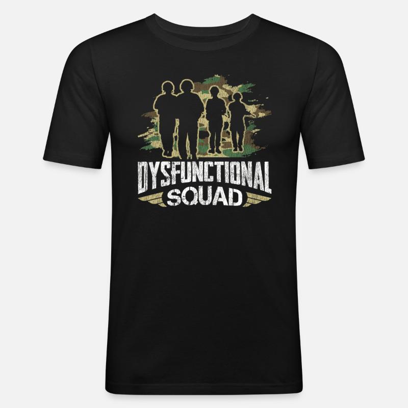 Veteran Medicated Dysfunctional - Männer Slim Fit T-Shirt - Schwarz