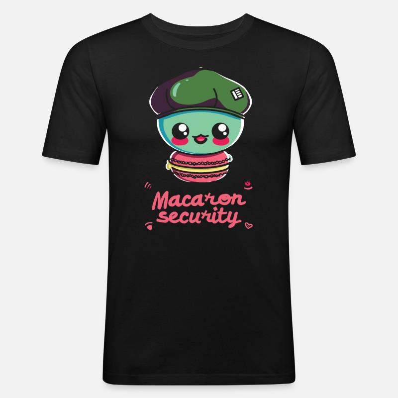 Macaron-liebhaber Macaron Baker - Männer Slim Fit T-Shirt - Schwarz