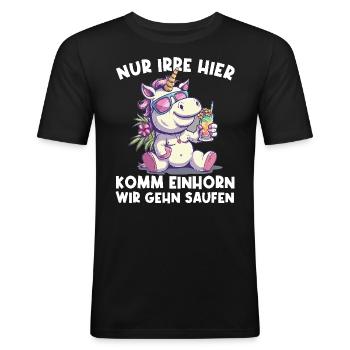 Refreshing Cocktail Unicorn Saying - Men's Slim Fit T-Shirt - black - Front - Nik (191cm)