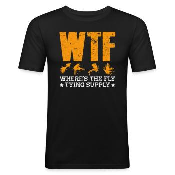 Fliegenbinden Fliegenfischen - Männer Slim Fit T-Shirt - Schwarz - Vorne - Nik (191cm)