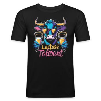 Lactose tolerant - Men's Slim Fit T-Shirt - black - Front - Nik (191cm)